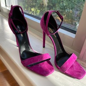 Saint Laurent Fuchsia Suede High Heels